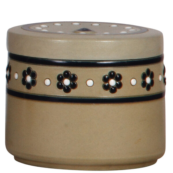 Mettlach items (four), covered bowl, 3451,  jar, 4.1" ht., 3465,  two coasters, 2818 & 2820 - Image 2