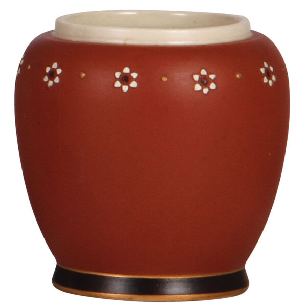 Mettlach items (four), covered bowl, 3451,  jar, 4.1" ht., 3465,  two coasters, 2818 & 2820 - Image 3