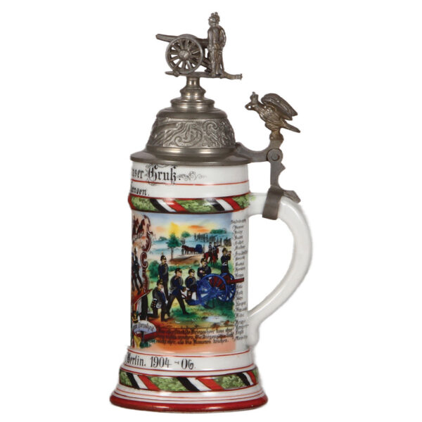 Regimental stein, .5L,  6. Battr., 1. Garde Feld Artl. Regt., Berlin - Image 2