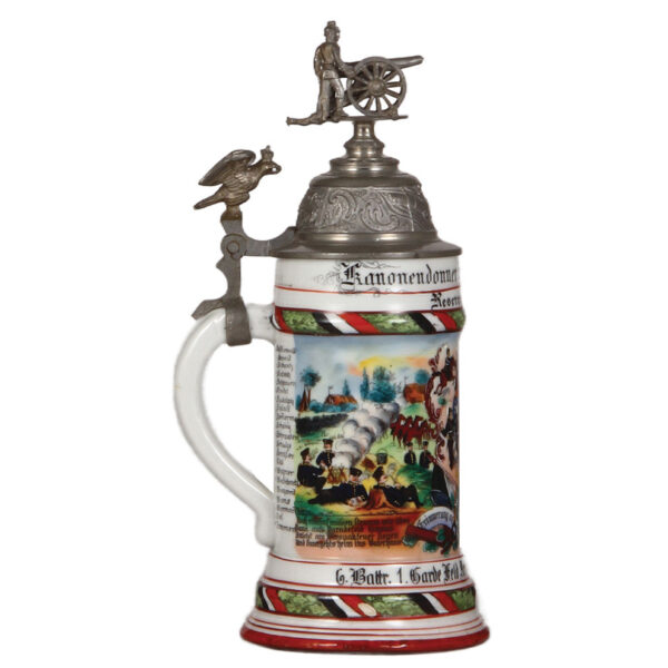 Regimental stein, .5L,  6. Battr., 1. Garde Feld Artl. Regt., Berlin - Image 3