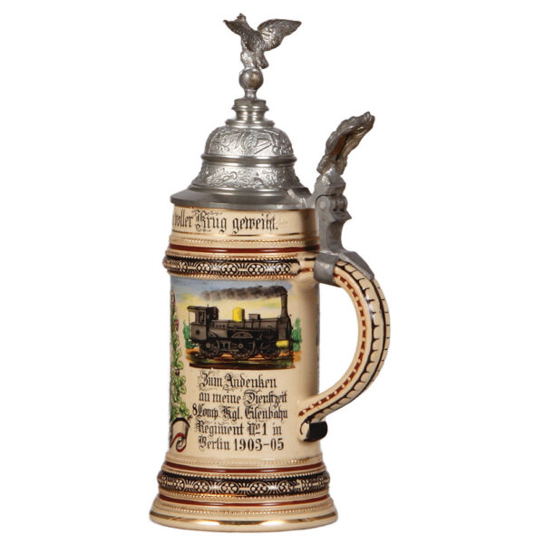 Regimental stein, .5L,  8. Co., Eisenbahn Regt Nr. 1, Berlin - Image 2