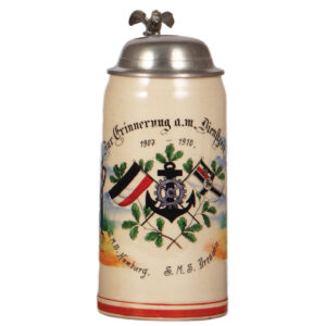 Regimental stein, 1.0L,  S.M.S. Hamburg & S.M.S. Dresden, 1907 - 1910