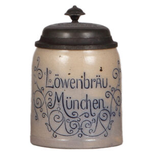 Stoneware stein, .5L,  Löwenbräu München
