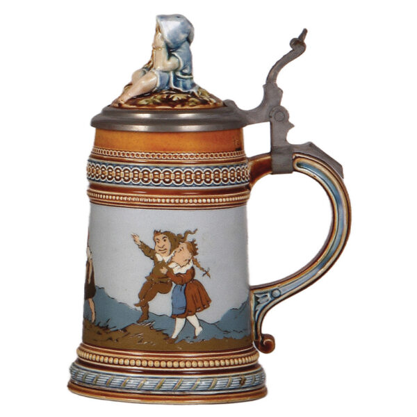 Mettlach stein, .5L, 1480, etched - Image 2