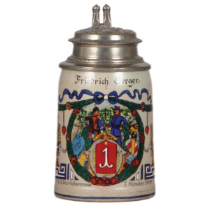 Regimental stein, .5L, Bezirkskommando I. München, 1907 - 1909
