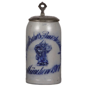 Stoneware stein, 1.0L,  15. Deutsches Bundesschiessen, München, 1906