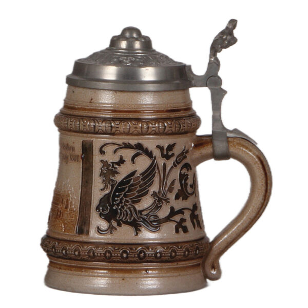 Stoneware stein, .5L,  3. Deutsches Bundesschiessen, Leipzig 1884 - Image 2