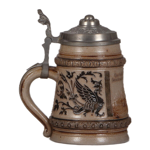 Stoneware stein, .5L,  3. Deutsches Bundesschiessen, Leipzig 1884 - Image 3
