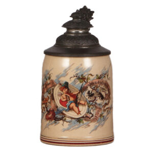 Pottery stein, .5L, 10. Deutsches Bundesschiessen, Berlin, 1890