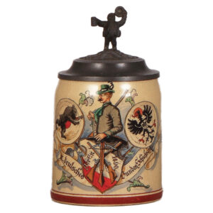 Mettlach stein, .5L, 10. Deutsches Bundesschiessen, Berlin, 1890