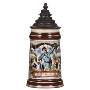 Porcelain stein, .5L, 10. Deutsches Bundesschiessen, Berlin, 1890