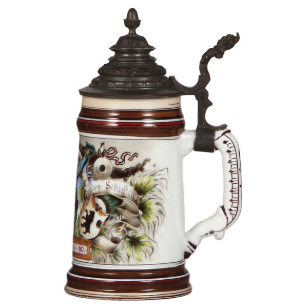 Porcelain stein, .5L, 10. Deutsches Bundesschiessen, Berlin, 1890 - Image 2
