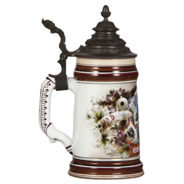 Porcelain stein, .5L, 10. Deutsches Bundesschiessen, Berlin, 1890 - Image 3
