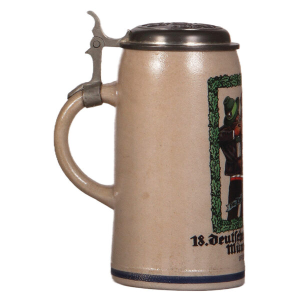 Stoneware stein, 1.0L, 18. Deutsches Bundesschiessen, München, 1927 - Image 3