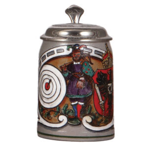 Stoneware stein, .5L, Üb Aug und Hand, fürs Vaterland