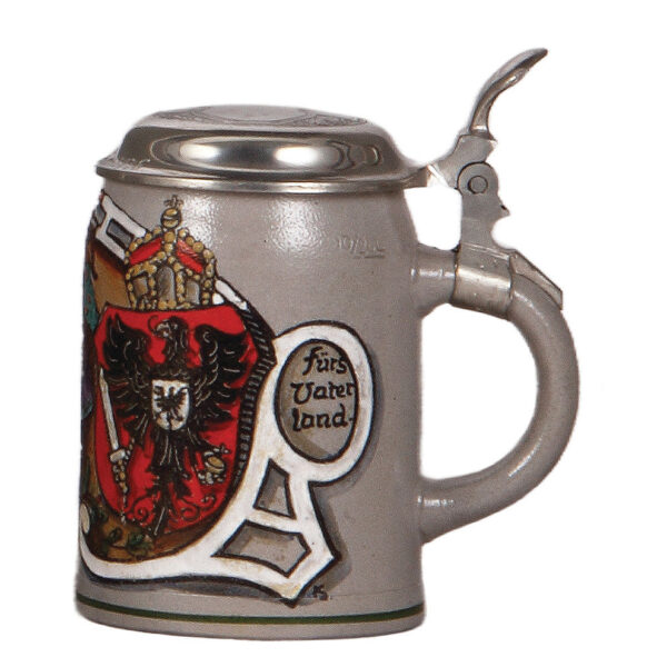 Stoneware stein, .5L, Üb Aug und Hand, fürs Vaterland - Image 2