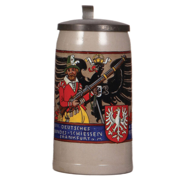 Stoneware stein, .5L, 17. Deutsches Bundesschiessen 1912, Frankfurt am Main