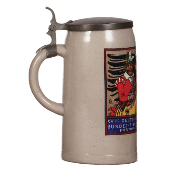 Stoneware stein, .5L, 17. Deutsches Bundesschiessen 1912, Frankfurt am Main - Image 3