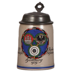 Stoneware stein, .5L, XVI. Deutsches Bundesschiessen, Hamburg, 1909