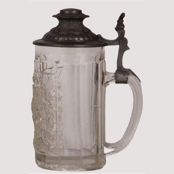 Glass stein, .5L,  relief Adler, 8. Bundesschiessen, 1884 - Image 2