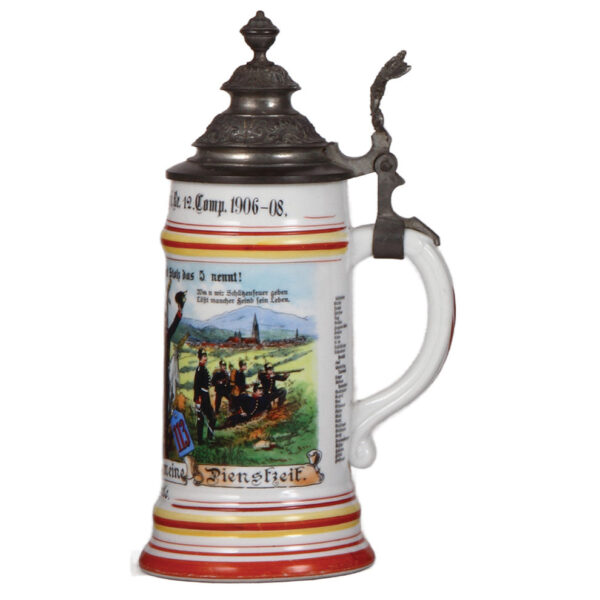 Regimental stein, .5L, Inft. Regt., Nr. 113, 1906 - 1908 - Image 2
