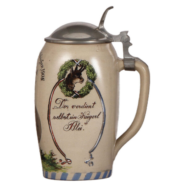 Stoneware stein, 1.0L, 15. Deutsches Bundesschiessen, München, 1906 - Image 2