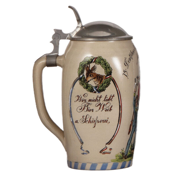 Stoneware stein, 1.0L, 15. Deutsches Bundesschiessen, München, 1906 - Image 3