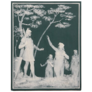 Mettlach plaque,  7025, phanolith, Lohengrin