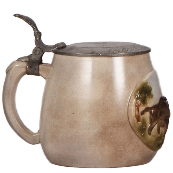 Porcelain stein, .5L, marked Schierholz, Wild Boar - Image 3