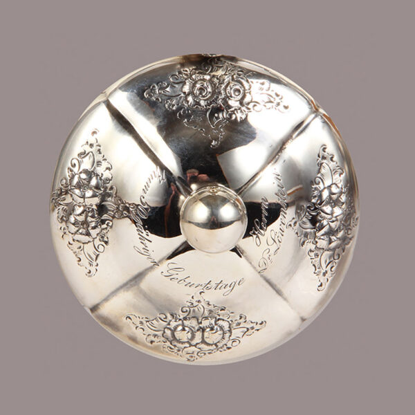 Glass stein, .5L,  five enameled floral panels - Image 4
