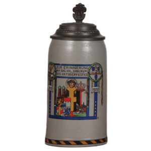 Stoneware stein, 1.0L,  100.Jubiläum des Oktoberfestes, 1810 - 1910