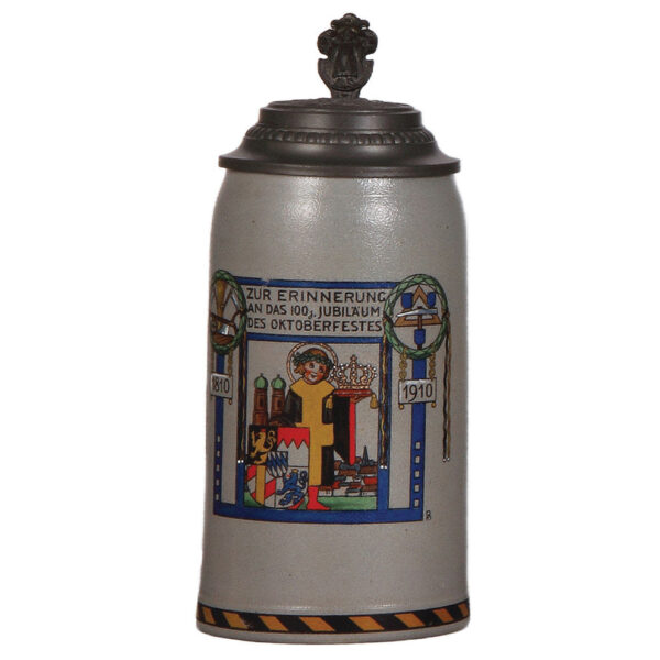 Stoneware stein, 1.0L,  100.Jubiläum des Oktoberfestes, 1810 - 1910