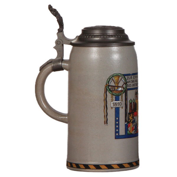 Stoneware stein, 1.0L,  100.Jubiläum des Oktoberfestes, 1810 - 1910 - Image 3