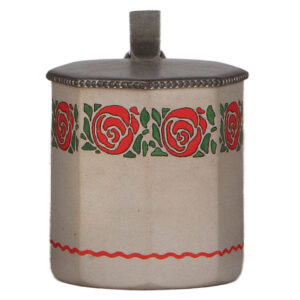 Stoneware stein, .5L, transfer & hand-painted, eight sides