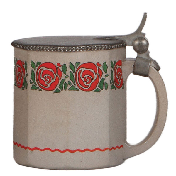 Stoneware stein, .5L, transfer & hand-painted, eight sides - Image 2