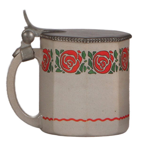Stoneware stein, .5L, transfer & hand-painted, eight sides - Image 3