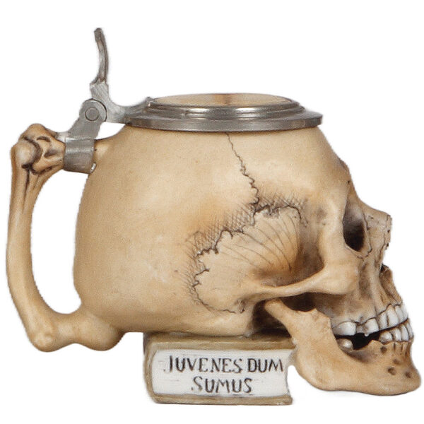 Character stein, .5L, Skull on Book, mint. - Image 3