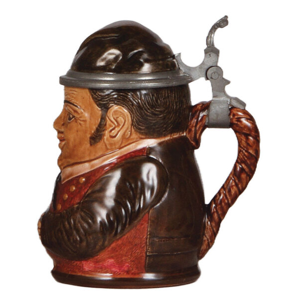 Character stein, .5L, pottery,  Man with Pipe - Image 2