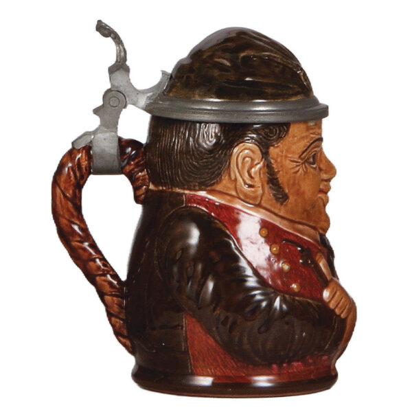 Character stein, .5L, pottery,  Man with Pipe - Image 3