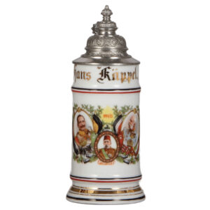 Military stein, .5L, 1914 - 1915, Wilhelm II, Franz Josef & Sultan Mehmed V.