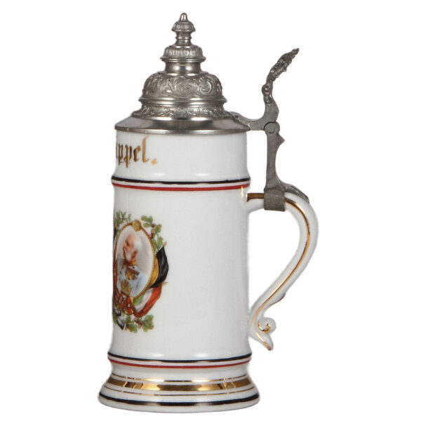 Military stein, .5L, 1914 - 1915, Wilhelm II, Franz Josef & Sultan Mehmed V. - Image 2