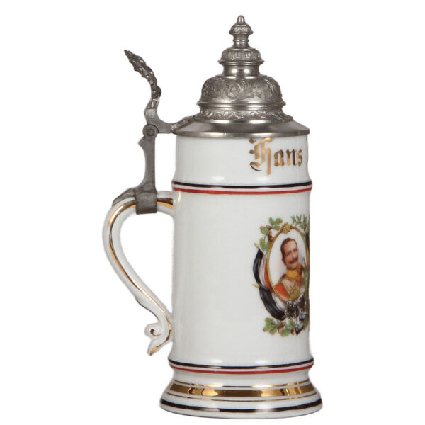 Military stein, .5L, 1914 - 1915, Wilhelm II, Franz Josef & Sultan Mehmed V. - Image 3