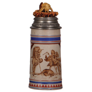 Stoneware stein, 1.0L, marked Saeltzer, student