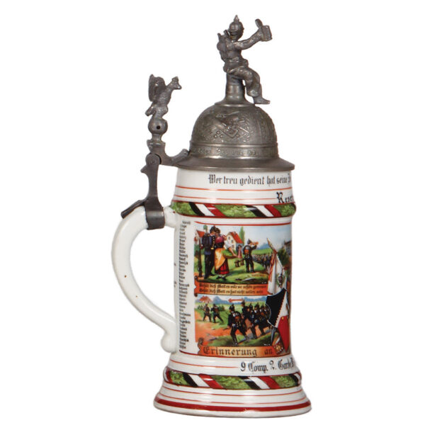 Regimental stein, .5L,  2. Garde Regt. zu Fuss, Berlin, 1907 - 1909 - Image 3