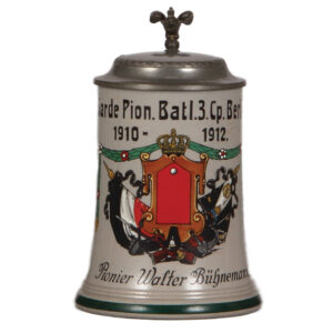 Regimental stein, .5L,  Garde Pionier Batl., 1910 - 1912