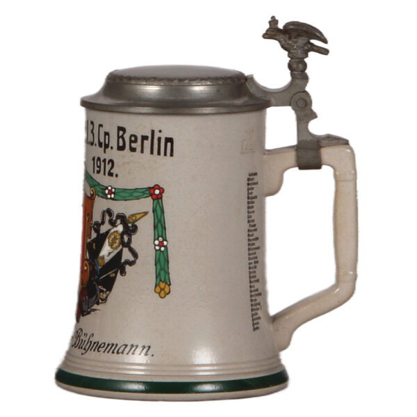 Regimental stein, .5L,  Garde Pionier Batl., 1910 - 1912 - Image 2