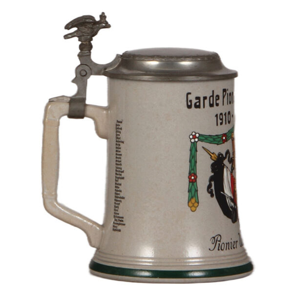 Regimental stein, .5L,  Garde Pionier Batl., 1910 - 1912 - Image 3