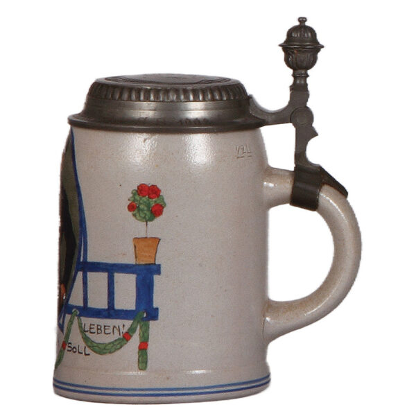 Stoneware stein, .5L, student association, Jena, 1908 - Image 2
