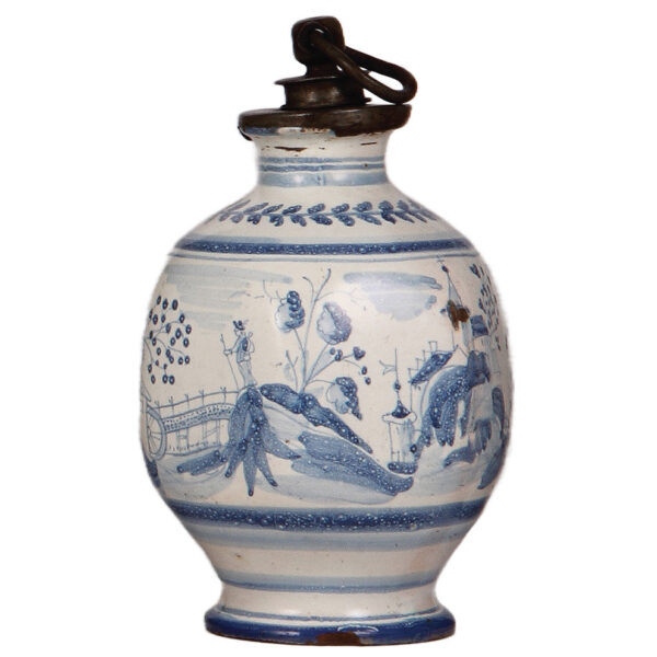 Faience screw jug, 8.9" ht., possibly Hanau, 1700s - Image 2