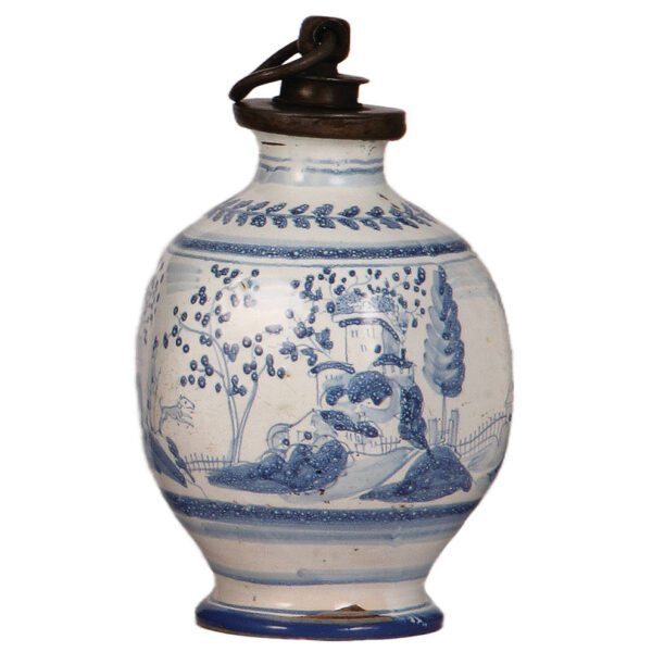 Faience screw jug, 8.9" ht., possibly Hanau, 1700s - Image 3